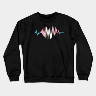 Pride Heart Beat Pulse Transgender Community Pride  Rainbow Crewneck Sweatshirt